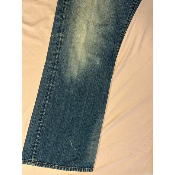 Vintage Lucky Brand Jeans Size 32 90’s Blue Fade Dungarees Cloverleaf Made USA - Picture 11 of 12